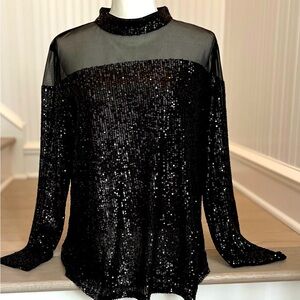Black Sequined Top